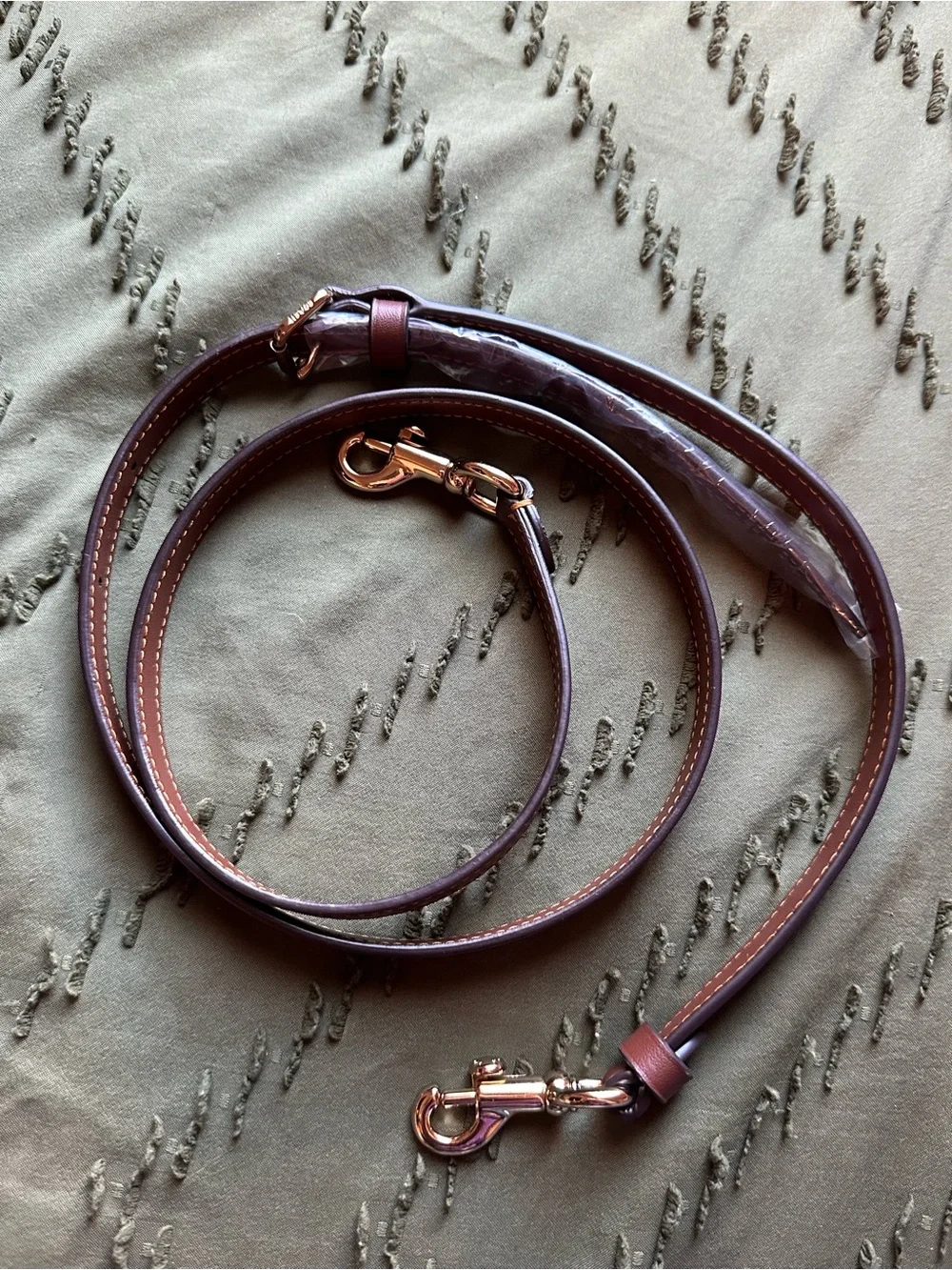 Coach Leather Crossbody Strap in Tan/Gold with Gold Hardware